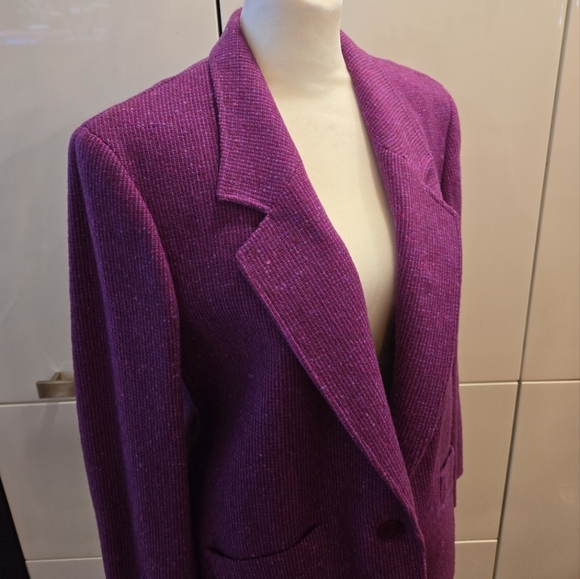 VTG Pendleton Womens Tweed Virgin Wool One Button Blazer Size 6P - Picture 2 of 11